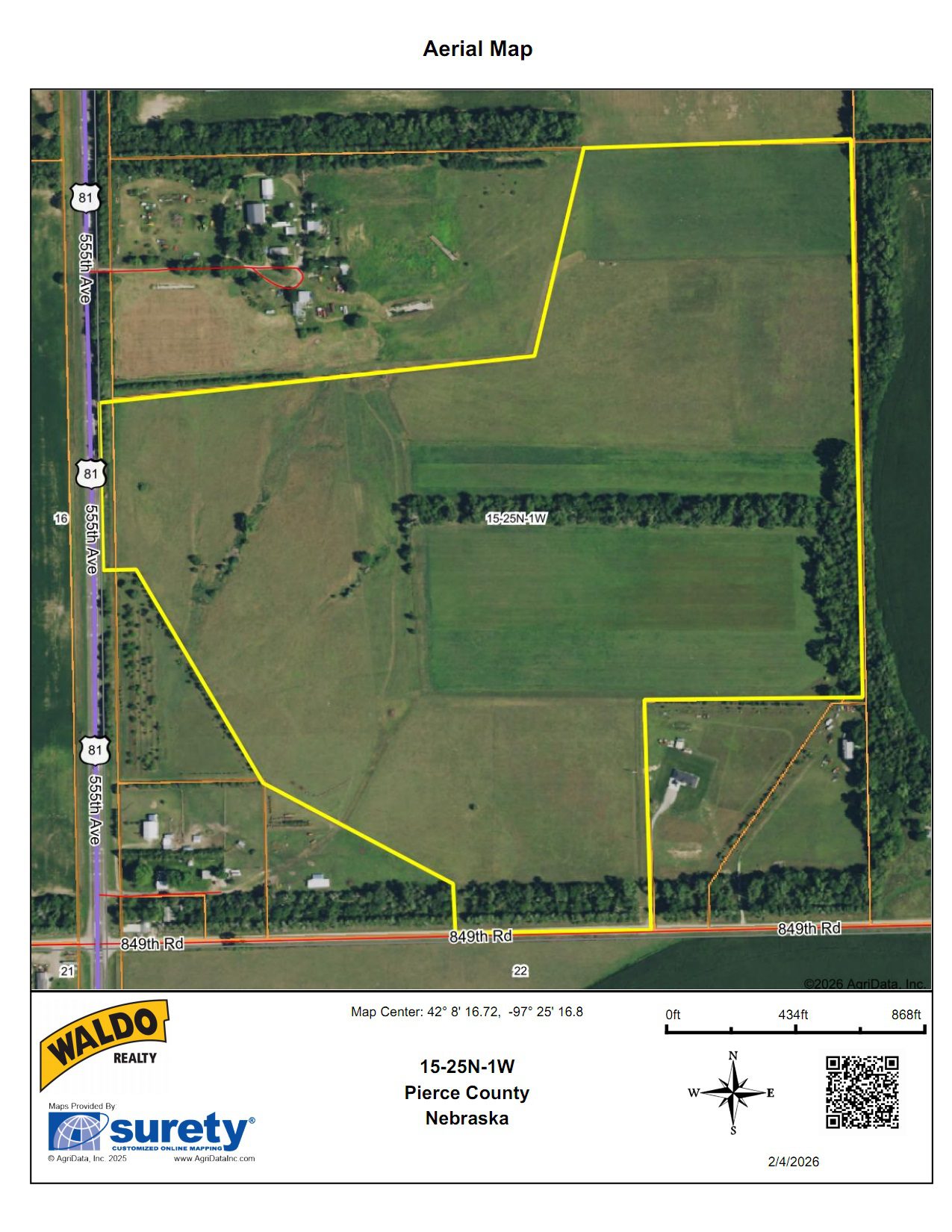 Pierce County, Nebraska Acreage/Pasture/Dryland For Sale