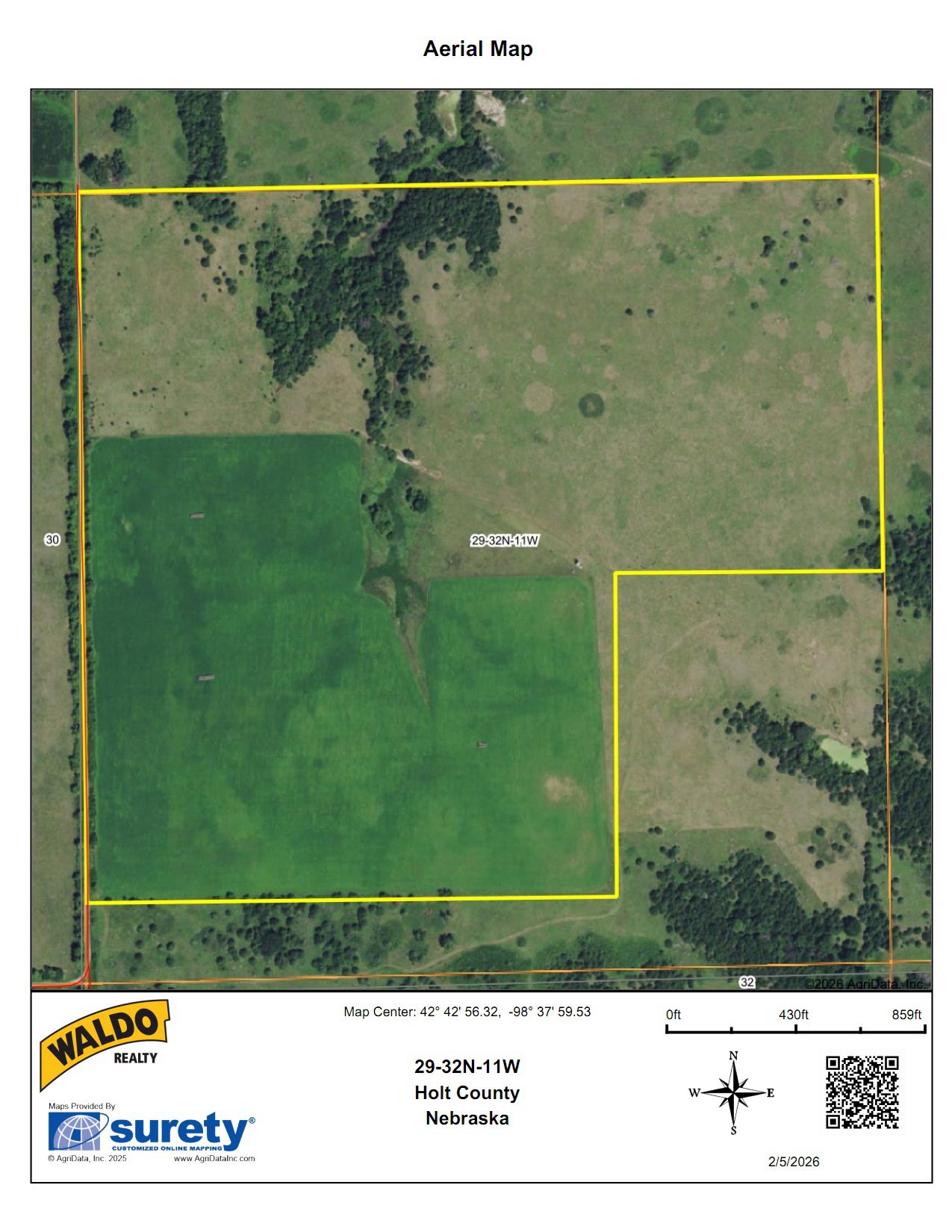 Holt County, Nebraska Dry Cropland Hunting Paradise For Sale