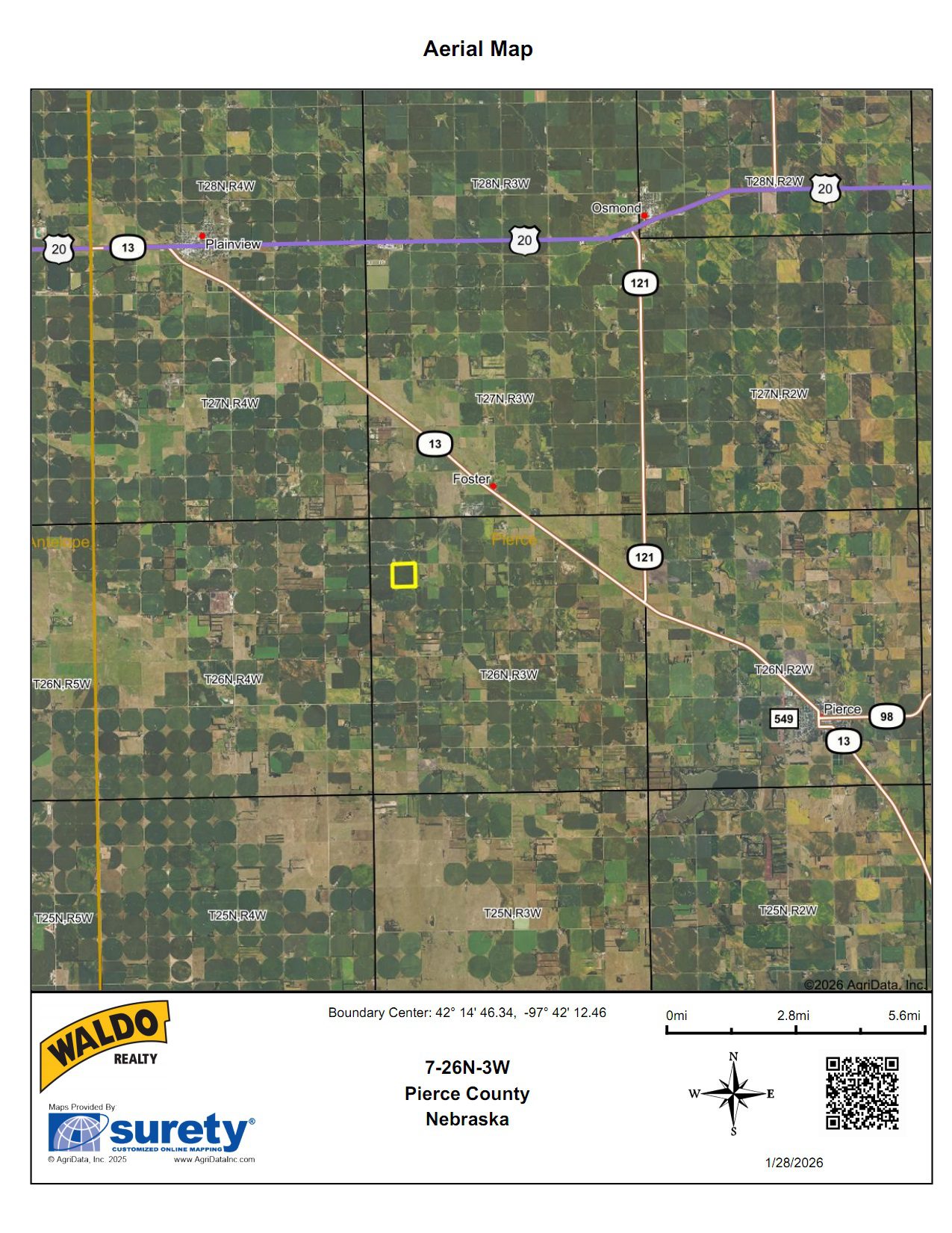 Pierce County, Nebraska Irrigated Farm for Sale