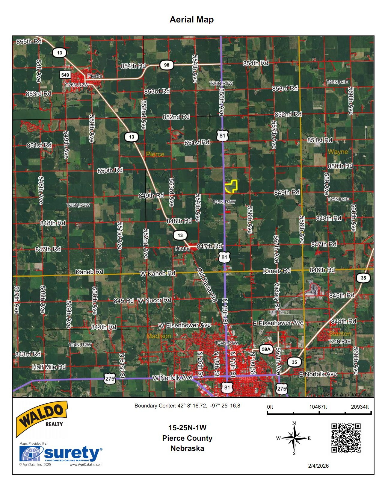 Pierce County, Nebraska Acreage/Pasture/Dryland For Sale