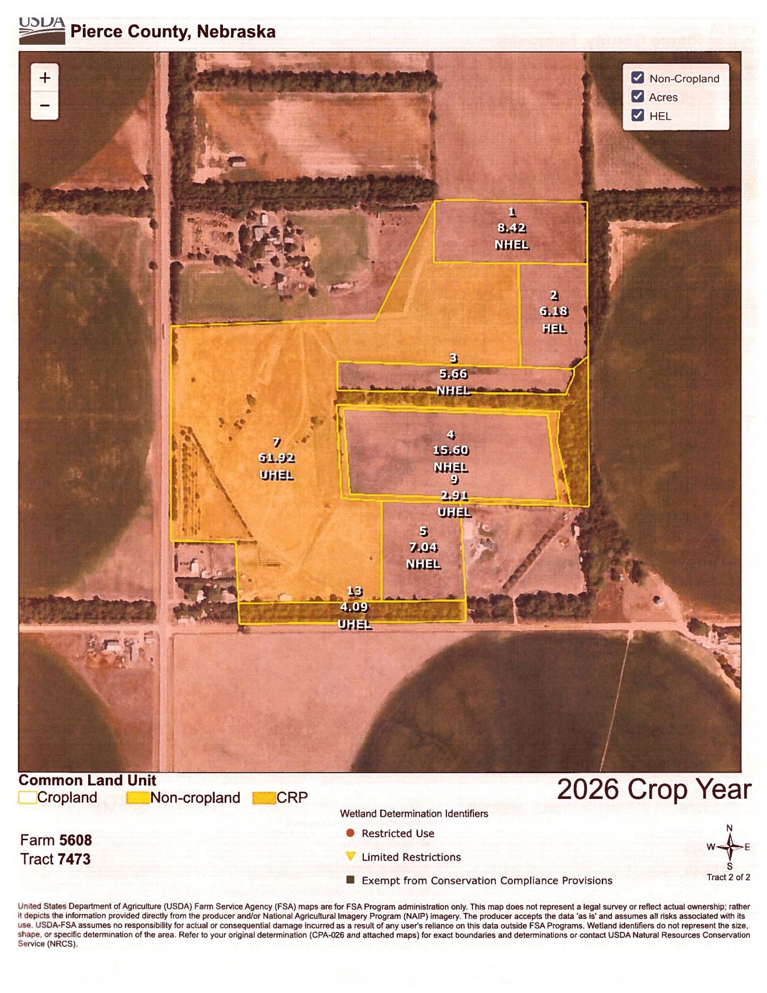 Pierce County, Nebraska Acreage/Pasture/Dryland For Sale