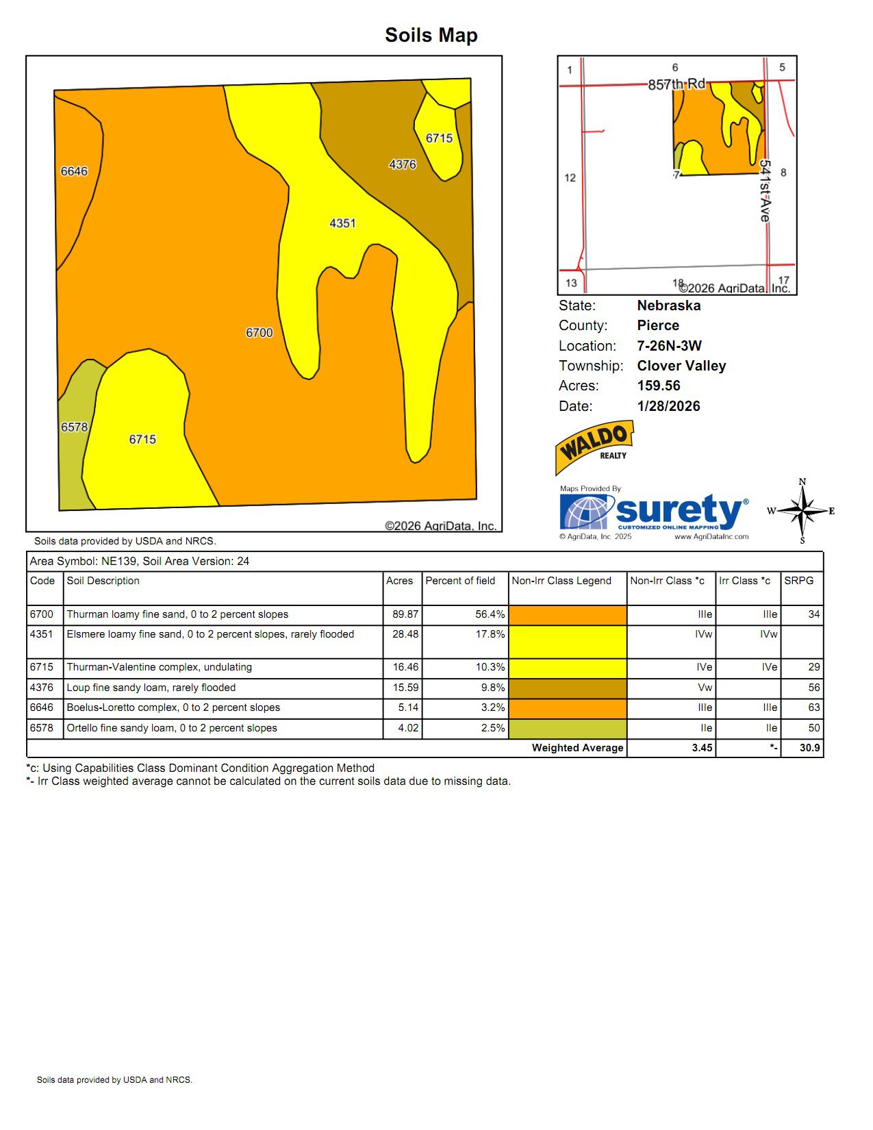Pierce County, Nebraska Irrigated Farm for Sale