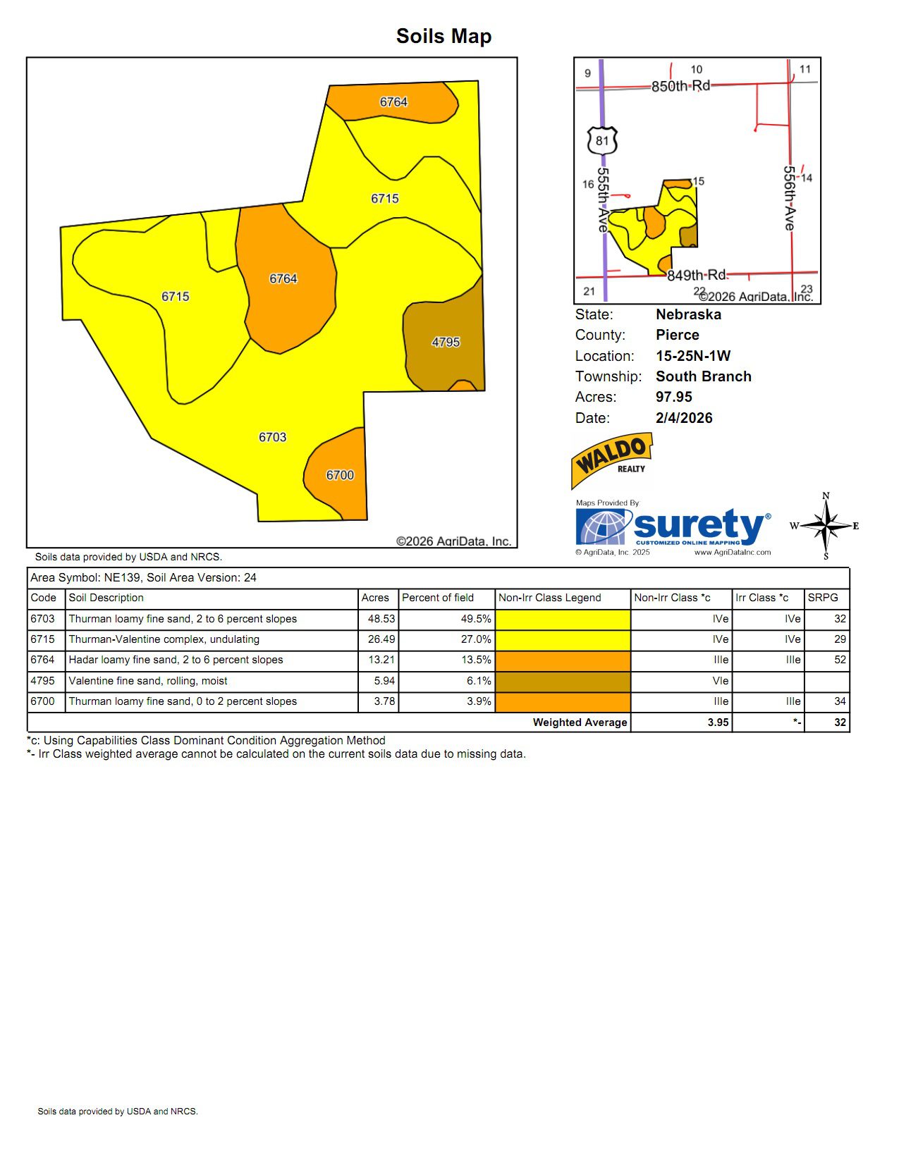 Pierce County, Nebraska Acreage/Pasture/Dryland For Sale