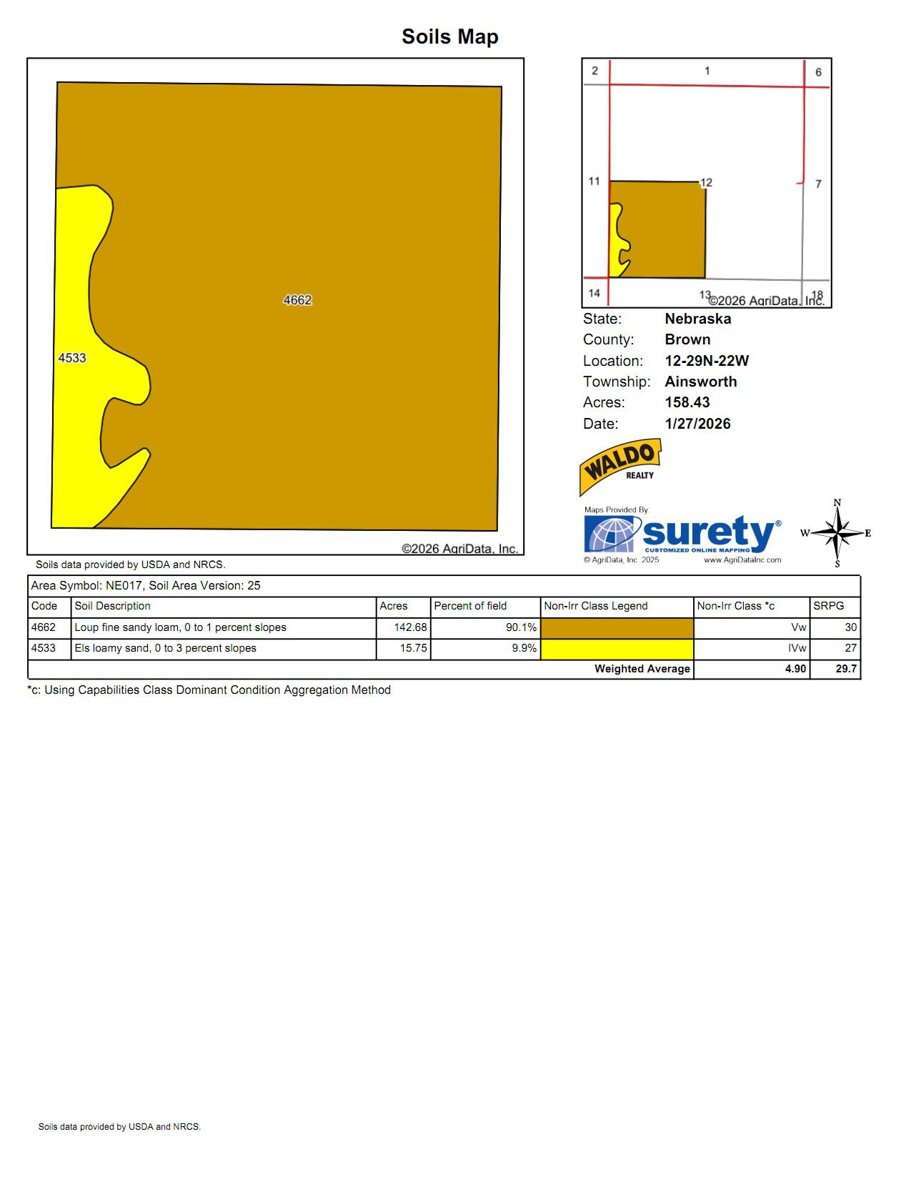 Brown County Sub-Irrigated Meadow For Sale