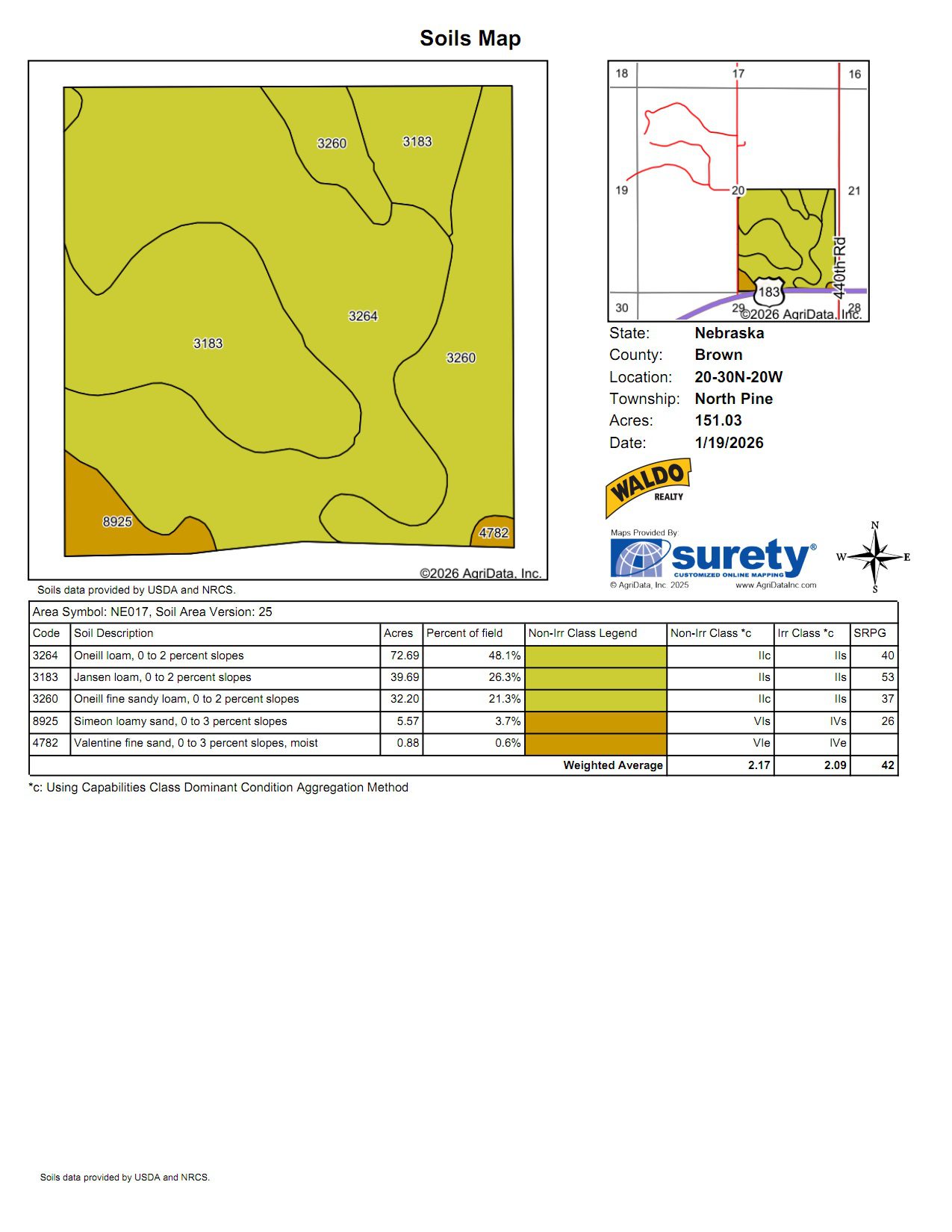Brown County Irrigated Quarter with Home & Shop For Sale