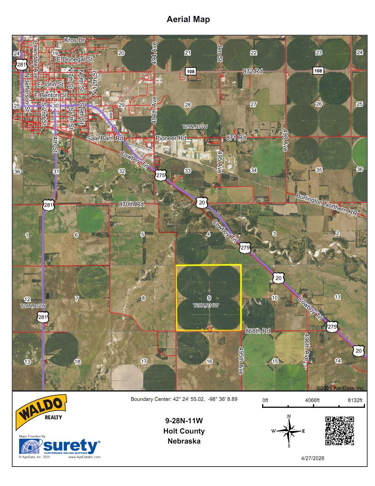 Holt County Irrigated Section with Home and Improvements